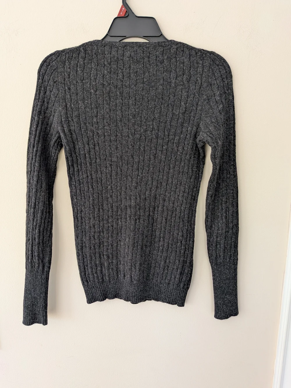 J.Crew Wool Cashmere Cable Knit Crewneck Sweater Charcoal Gray S